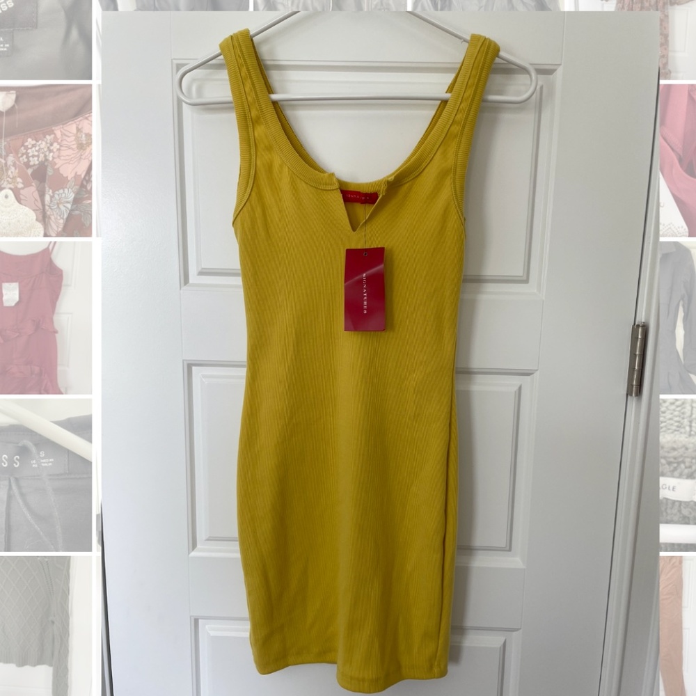 NWT Gold/dark yellow bodycon tank dress